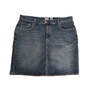 Vintage Calvin Klein Jeans Denim Mini Skirt 16 Y2K Faded Blue Pencil 90s